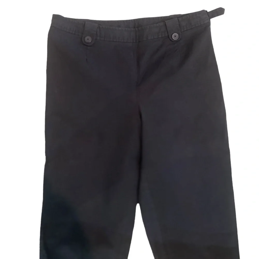 Talbots stretch cotton cropped Capri cuffed pants side zipper size 12p - Picture 4 of 6